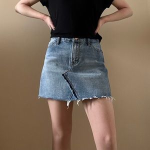 Forever 21 blue denim mini skirt